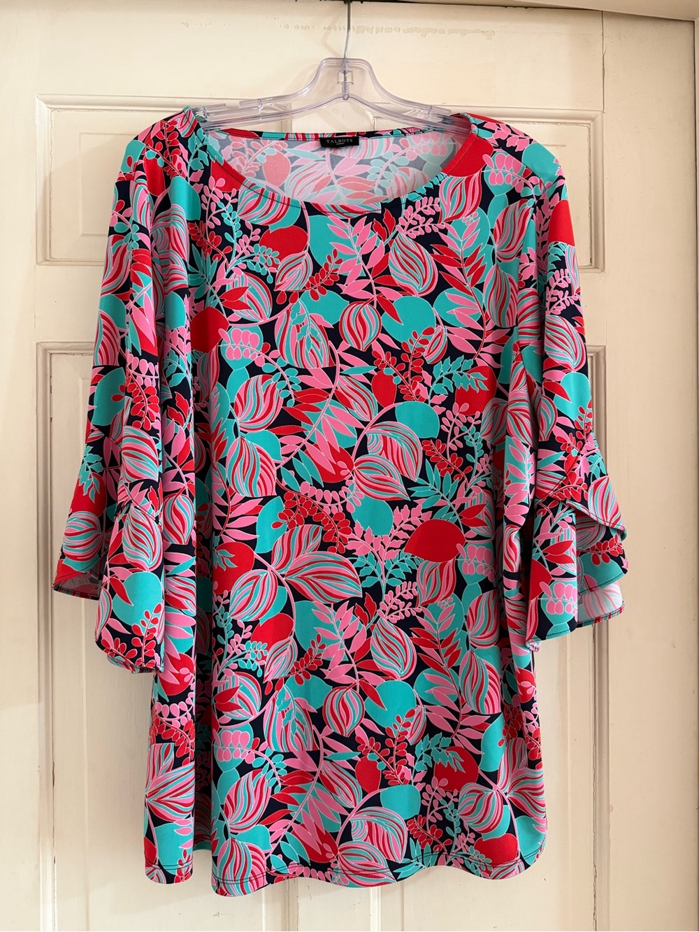 Talbots Multicolor Floral Tunic - Pink & Teal & Red